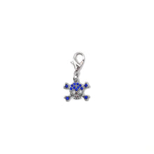 Load image into Gallery viewer, Blue skull charm accessory for dog collar