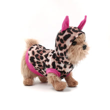 Load image into Gallery viewer, Dog clothing animal print and pink trimming hoodie