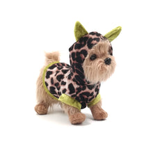 Load image into Gallery viewer, Hooded dog fashion clothing with green trimming