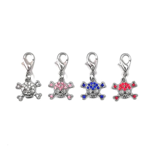 Skull charm accessory for your dog's collar in various colours