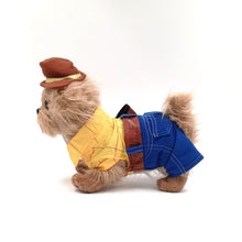 Load image into Gallery viewer, Yellow and denim cowboy dog costume with dog hat