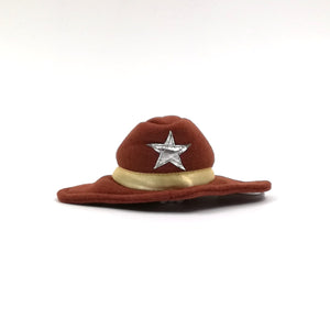 Dog pet cowboy brown hat 