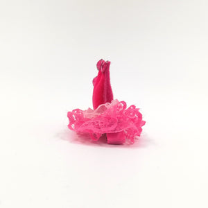 Dog Hair clip Pink crown with lint detail