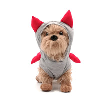 Load image into Gallery viewer, Grey Little devil dog clothing hoodie with red detail