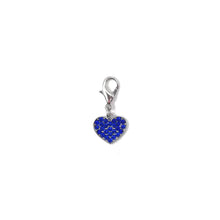 Load image into Gallery viewer, Blue fashionable heart charm dog collar accessory