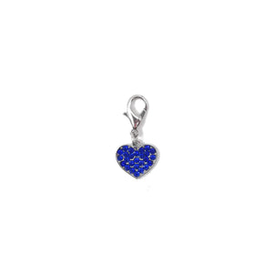 Blue fashionable heart charm dog collar accessory