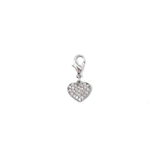 Load image into Gallery viewer, Clear heart charm dog collar accessory