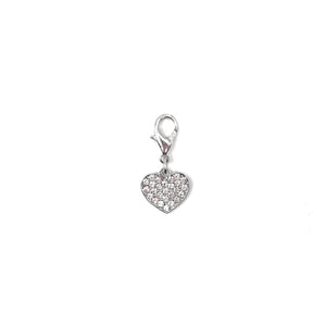 Clear heart charm dog collar accessory