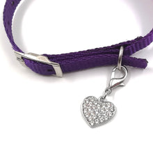 Load image into Gallery viewer, Bling for your dog&#39;s collar with this heart charm accessory