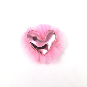 Light Pink Heart Tutu Dog Hair Clip