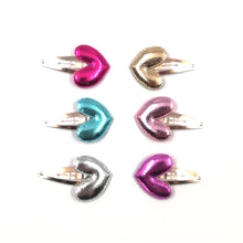 Load image into Gallery viewer, Metallic Flat Heart Dog Hair Clip in multiple colours