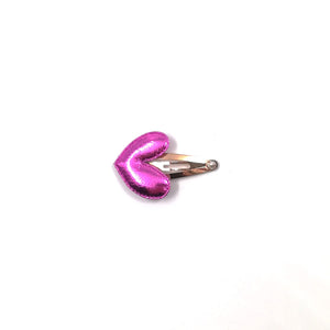 Purple Metallic Flat Heart Dog Hair Clip