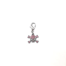 Load image into Gallery viewer, Pink skull charm accessory for dog collar