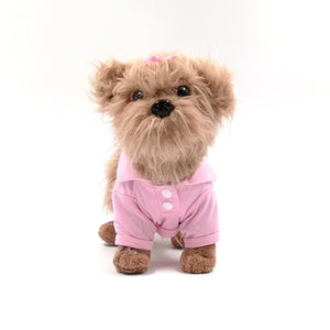 Pink preppy girl dog golf shirt