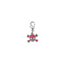 Load image into Gallery viewer, Red skull charm accessory for dog collar