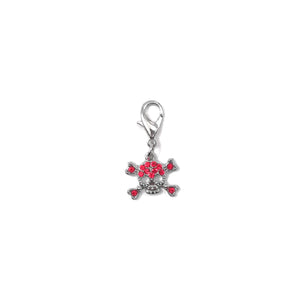 Red skull charm accessory for dog collar