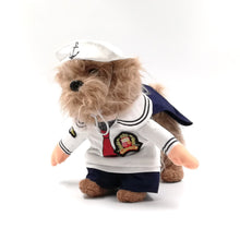 Load image into Gallery viewer, Dog dress up sailor outfit with hat 