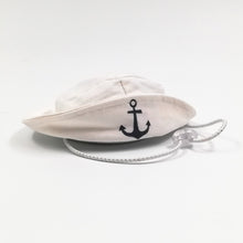 Load image into Gallery viewer, Dog pet sailor hat in white