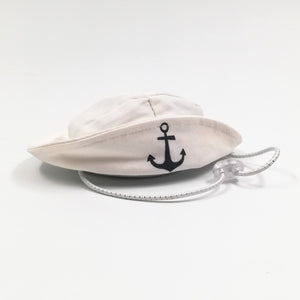 Dog pet sailor hat in white