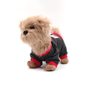 Grey and red superhero pet onesie